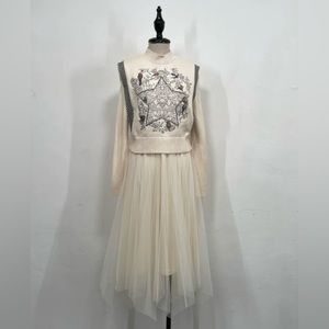 Embroidered Vest and Tulle Skirt SET